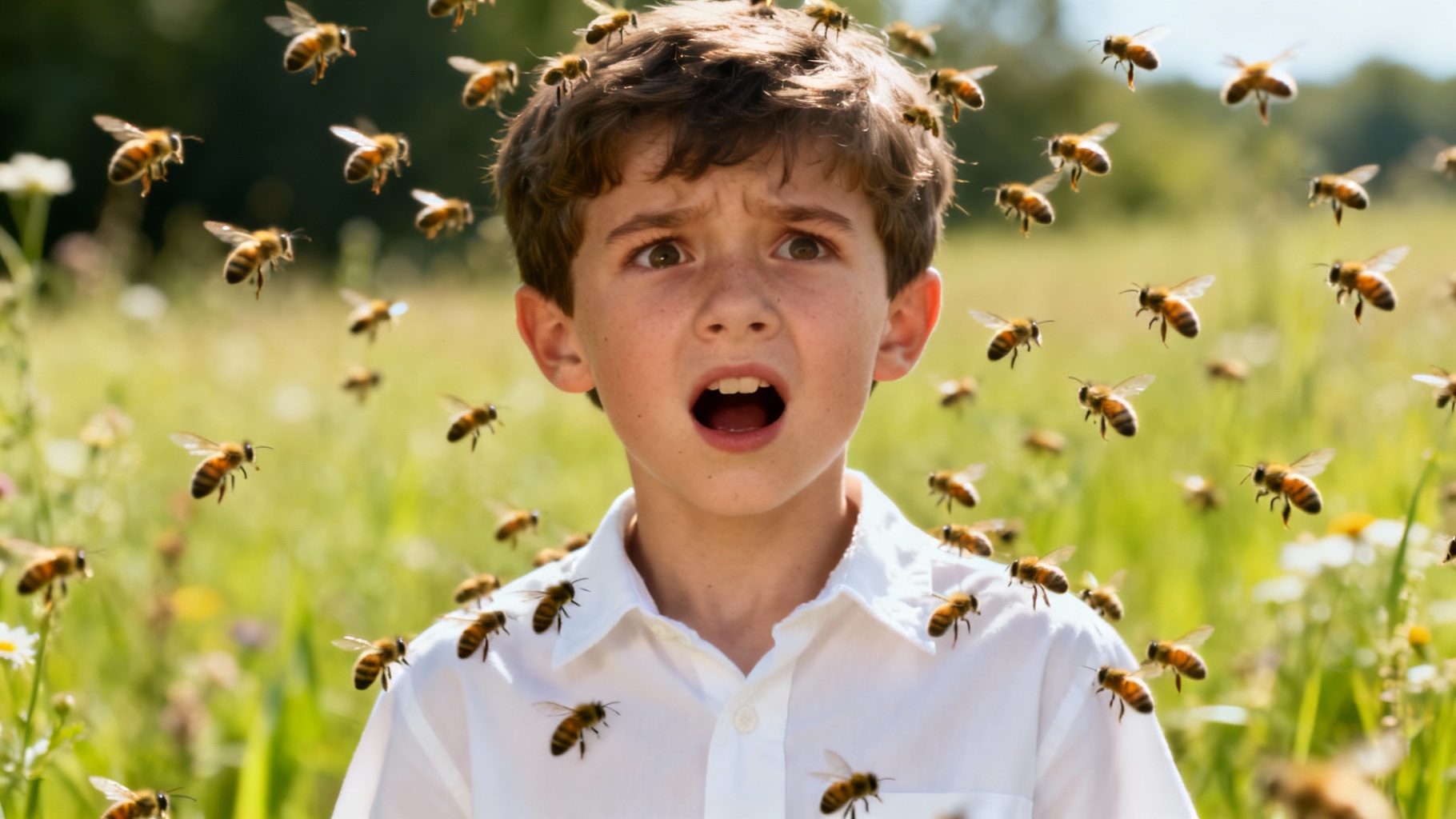 Menino atacado por abelhas tem quadro grave, diz mãe